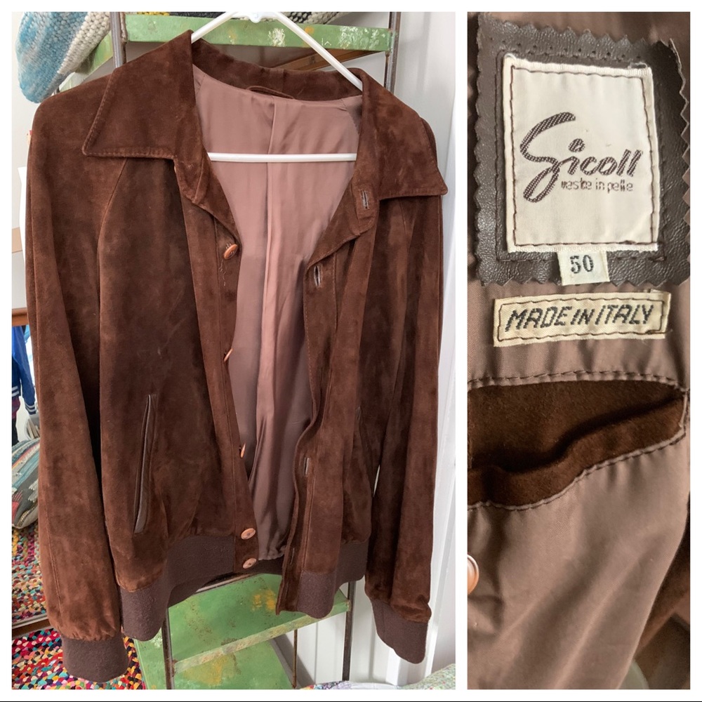 Vintage RARE Sicoll Italian Suede Bomber Jacket